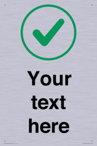 Custom plain background, green tick in circle sign